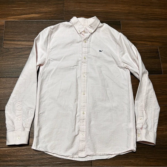 Vineyard Vines Other - Vineyard Vines Boys Whale Shirt Long Sleeve Large 16 Pink White‎ Stripes